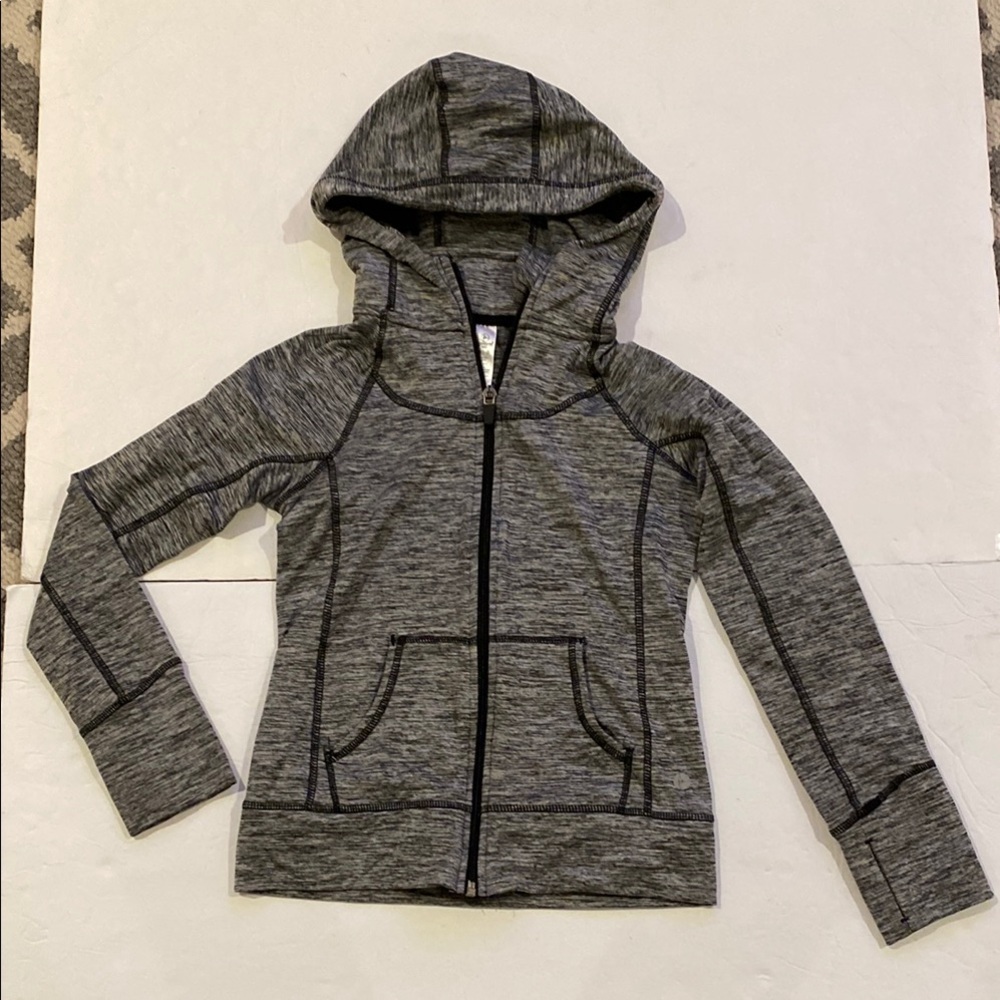 Girls Gray Performance Hoodie Jacket Size 7/8